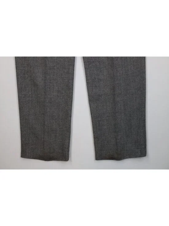 Vintage 70s Christian Dior Mens 34x34 Heavy Wool Knit Wide Leg Chino Pants Plaid - Picture 15 of 15